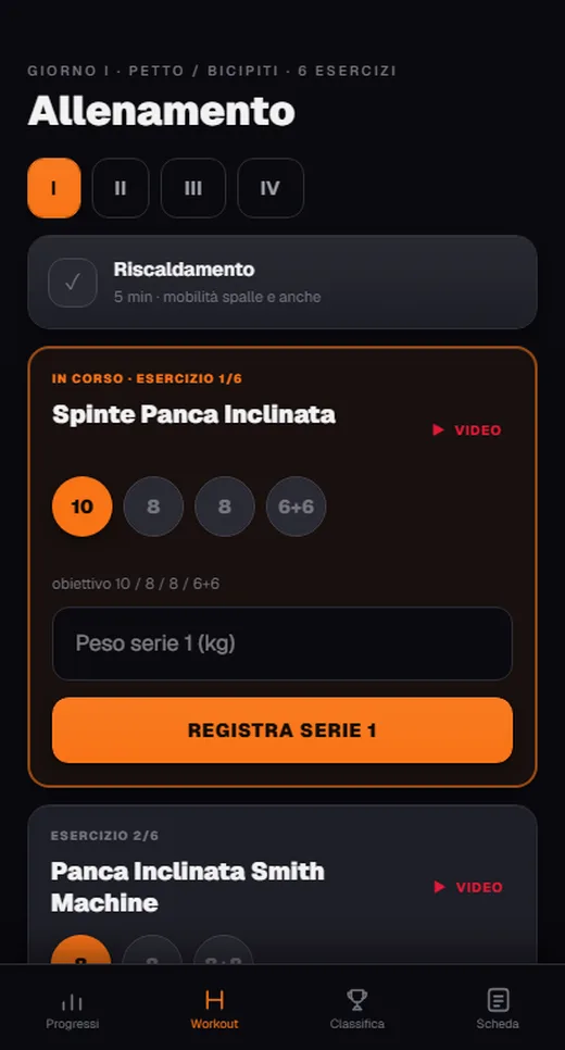 Olympian — un allenamento in corso