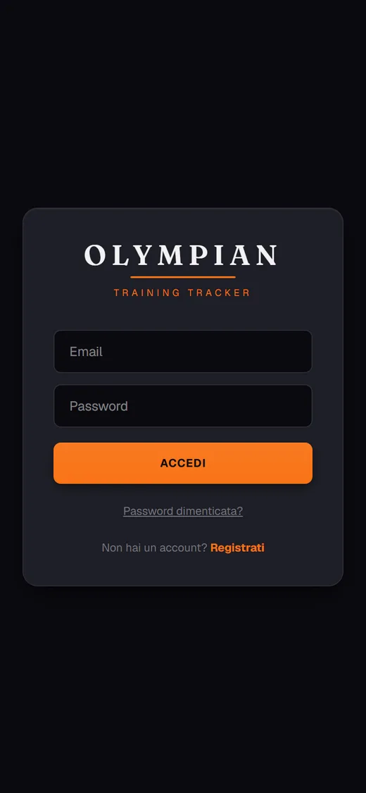 Olympian — l'ingresso dell'app